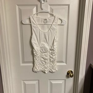 Belldini | White Ruched Scoop Neck Tank. Size Small